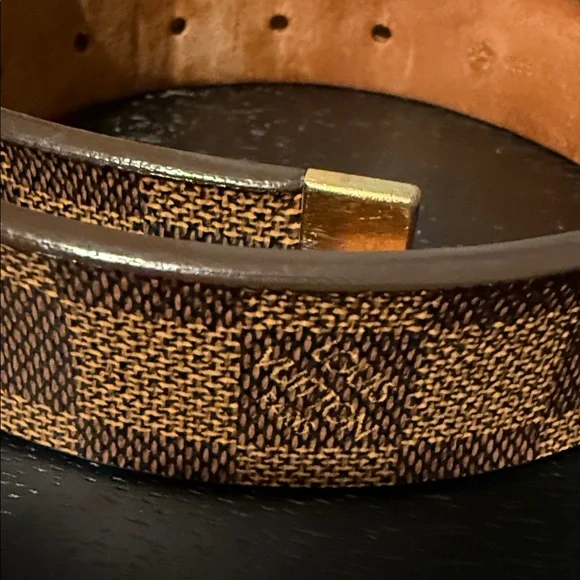 Louis Vuitton Monogram Belt with Gold Buckle Size 85/34 - Picture 6 of 7